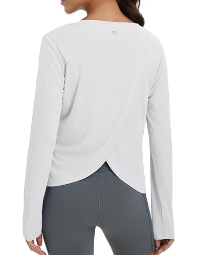 baleaf Women's Long Sleeve Workout Tops Athletic Shirts Split Back Running Gym Quick Dry Sun Protection UPF 50+ - Image 1