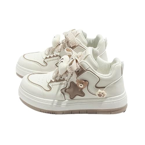 Star Shoes Walking Sneakers Women Big Head Y2K Aesthetic Cute Chunky Stars Gift Fish Bear Cat Charms Premium Fabric Padded Toe Comfort Insole Anti-Slip US4-8 - Image 1