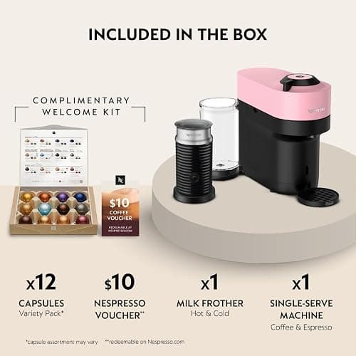 Nespresso Vertuo Pop+ Coffee and Espresso Maker by De'Longhi with Milk Frother, Candy Pink thumbnail 5