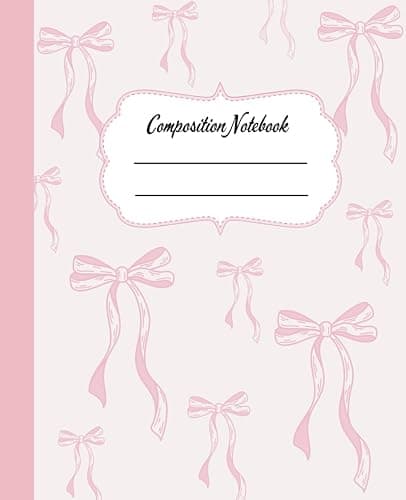 Coquette Composition Notebook: Girly Aesthetic Pink Bow School Supplies Perfect for Students Journaling and Writing - Image 1