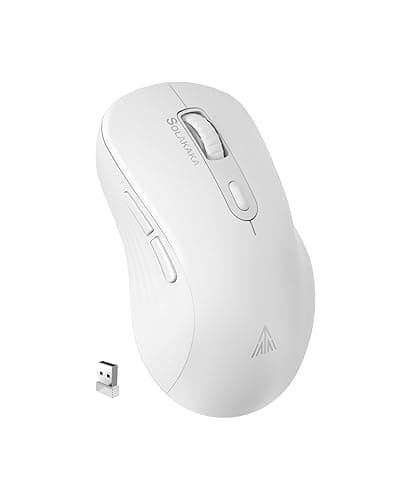 SOLAKAKA SM66 White Silent Dual Mode 2.4GHz Wireless Mouse, Adjustable 4800 DPI, Rechargeable Computer Mouse for PC, Mac, Laptop, Desktop - white