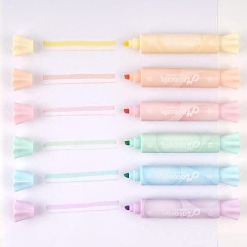 chosch Candy Shape Highlighters, Assorted colors,Chisel Tip,Water Based,Quick Dry& Write Smoothly 6 Macaron Colors (CANDY HIGHLIGHTER) thumbnail 6