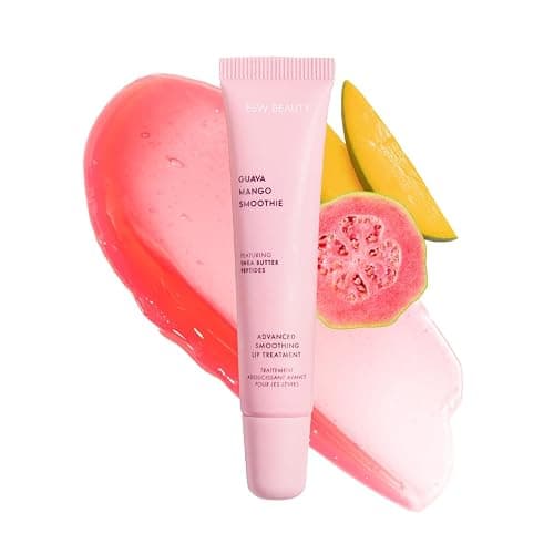 ESW Beauty Guava Mango Smoothie Lip Treatment - Light Pink Tint with Shea Butter, Peptides, Guava & Mango for Advanced Smoothing & Collagen Boost - Image 1
