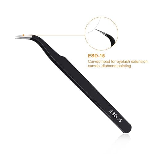 kaverme 3PCS Precision Tweezers Set, Upgraded Anti-Static Stainless Steel of Tweezers, for Electronics, Soldering, Laboratory Work, Jewelry-Making, Model, Craft thumbnail 5
