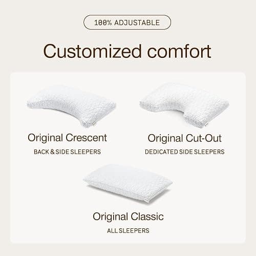 Coop Home Goods Original Adjustable Pillow, King Size Bed Pillows for Sleeping, Cross Cut Memory Foam Pillows - Medium Firm Back, Stomach and Side Sleeper Pillow, CertiPUR-US/GREENGUARD Gold thumbnail 9