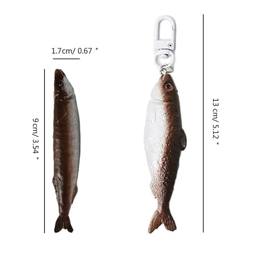 XIAHIOPT Realistic Fish Shaped Hair Clip Hairpin for Fun and Fashionable Hairstyles Cute Dried Fish Keychain Keyring Backpack thumbnail 5