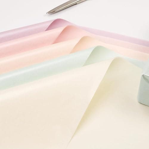 UNIQOOO 100 Sheets Pearl Colorful Gift Tissue Paper Bulk, 5 Colors Pastel Gift Wrapping Paper for Easter Gift Bags Box DIY Craft, Wedding Birthday Party Favor Decor, Shredded Filler, Pinata, 20X14in thumbnail 7