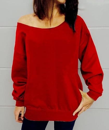 Dutebare Women Off Shoulder Sweatshirt Slouchy Shirt Long Sleeve Pullover Tops thumbnail 7