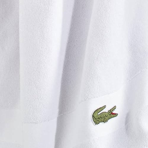 Lacoste Sport Stripe 6-Piece Luxury Cotton Towel Set – Made with 100% Soft Supima Cotton, Absorbent & Quick-Drying, Includes 2 Bath Towels, 2 Hand Towels, 2 Washcloths, White thumbnail 5