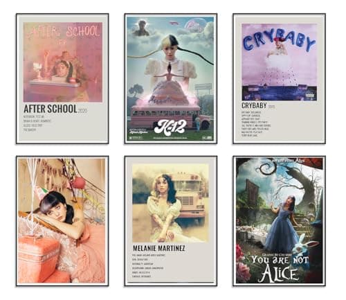 JSBADE Melanie Martinez Limited Edition Posters ，Rapper Posters Room Aesthetic Canvas Wall Art Prints for Teens, Boys, Girls Room Decor Set of 6 for(8x10inch, Unframed) - Image 1