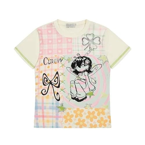 Anime Graphic Baby Tees Summer Harajuku Cute Short Sleeve Shirts Cutecore Kawaii Clothes Teen Girls 2000s Y2k Alt Tops thumbnail 5