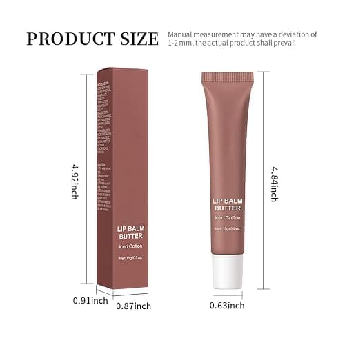 4 Flavors Lip Glossy Butter Balm Lip Tint Hydrating Lip Gloss, Soothes & Softens Dry Lips High Shine Nude Color Nourishing Lip Care Finish (4 Color, 0.5 Oz) thumbnail 7