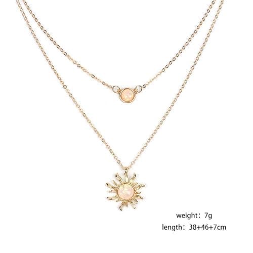 MJartoria Layered Choker Necklace Multi Chains Sun and Moon Charm Pendant Necklaces Jewelry Gifts for Women thumbnail 5