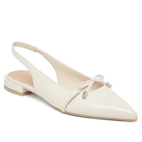 Riekhany Slingback Flats for Women Bow Tie Closed Pointed Toe Low Heel Pumps Comfortable Work Dress Ballet Flats Mule Shoes - Image 1