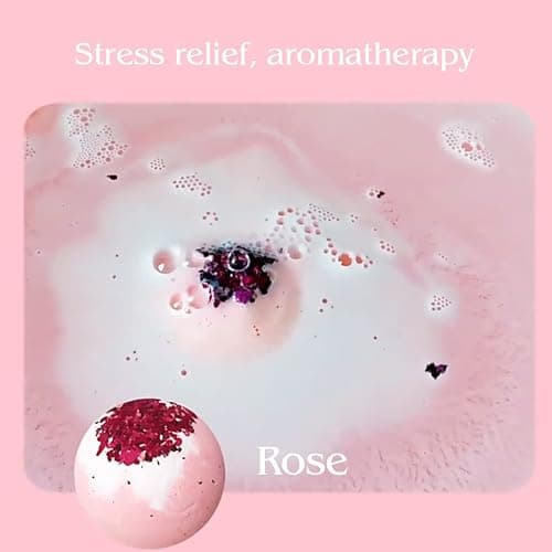 KASTU Dried Flower Bath Bombs Salt Balls,4-Pack Gift Set,Rose Extract Essential Oils,Moisturizing Dry Skin,Fizzy Spa,Relaxation,Self Care,Relaxing,Bubble Bath Bomb Gifts Idea for Men Women thumbnail 6
