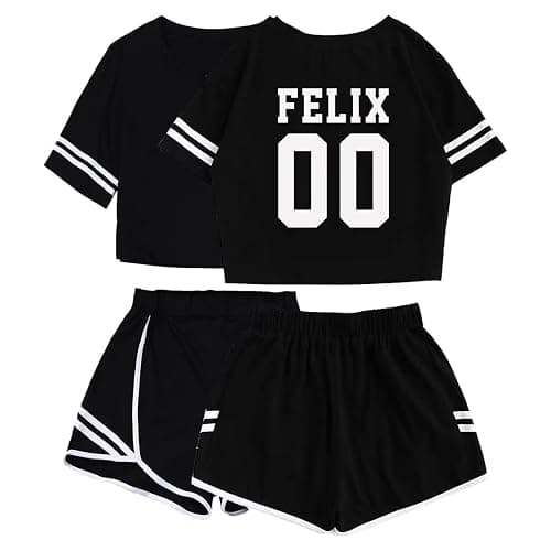 JUNG KOOK SKZ Shirt + Shorts Set Merch Hyunjin Felix Leeknow Bangchan Changbin Seungmin Shorts T-Shirt Tee thumbnail 2