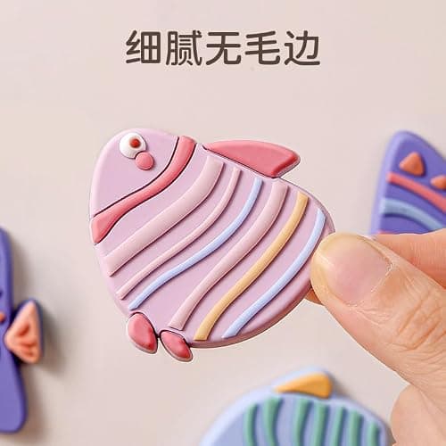 Realistic Tropical Fish Art Fridge Magnets Set for Refrigerator,Magnetic Decor,Office & Whiteboard (Angelfish, Pufferfish, Butterflyfish, Kissing Gourami) thumbnail 3