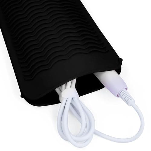 1Pack Silicone Heat Resistant Mat Pouch for Hair Straightener, Curling Iron, Flat Iron and Hot Hair Tools Black thumbnail 9