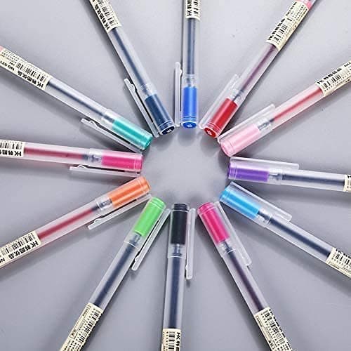 NYKKOLA Japanese Style Gel Ink Pen 0.5mm Colorful Fine Ballpoint Maker Pen for Office School Stationery Supply,Pack of 12, Assorted Colors thumbnail 8