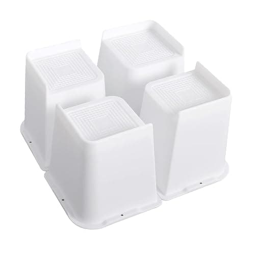 MYMULIKE Bed Risers 4 inch,6 inch, 8 inch, Oversized Furniture Risers, Support Up to 6000 Lbs, Lift 6 inch for Couch, Sofa, Table,Chair (White 4 Pack, 6 inch) - Image 1