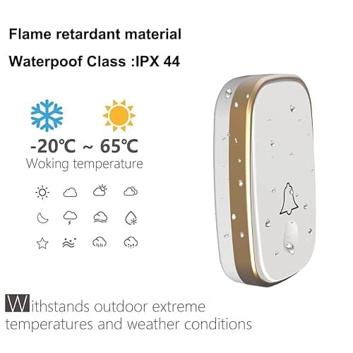LUAMB Wireless Doorbell, 1,000ft Range Loud Enough with 5Volume Levels and Mute Mode Door Chimes LED Flashing thumbnail 5