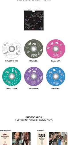 NewJeans OMG 1st Singile Album Message Card Version CD+Photobook+Message Card+Lyrics book+Photocard+Sticker+Tracking (6 Version SET) thumbnail 6