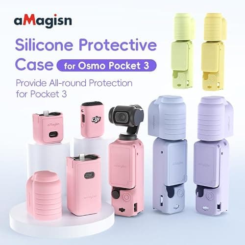 Silicone Protective Case Cover for DJI Osmo Pocket 3 Accessories (Pink) thumbnail 3