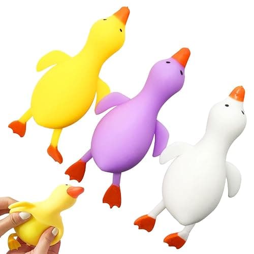 MSRRTUSY 3Pcs Stretchy Duck Squeeze Toys,Squishy Stress Relief Toys for Adults and Kids,Squishy Fidget Toys,Party Favors for Kids,Birthday Gifts,Christmas,Easter Egg,Classroom Prizes - Image 1