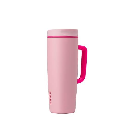 Owala SmoothSip Slider Stainless Steel Insulated Travel Mug with handle, 100% Leak Proof, For Hot and Cold Drinks, Travel Friendly with Sliding Lock Lid, 24 oz, BPA Free, Leak Proof, Pucker Up - Image 1