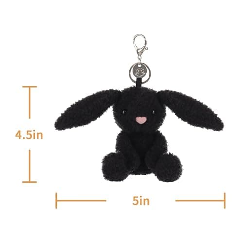 Apricot Lamb Velvet Bunny Cute Keychain, Soft Stuffed Plush Keychain Toys for Kids’ Backpack, Purse, 4.8 Inches thumbnail 4