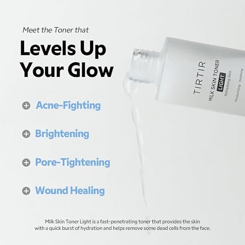 TIRTIR Milk Skin Rice Toner Light | Instant Hydration with 4% Niacinamide, Pantenol, Lightweight, Pore-tightening, Vegan, Acne-prone, Oily skin, Fungal Acne Safe, Korean skin care, 5.07 Fl Oz thumbnail 4
