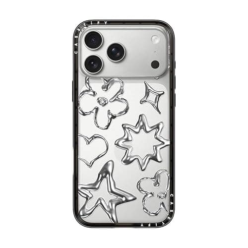 CASETiFY for iPhone 17 Pro Max Case - Compact | Slim and Sleek | Lightweight | 4 ft. 2X Military Grade Drop Protection | Chrome Doodles | Black - Image 1
