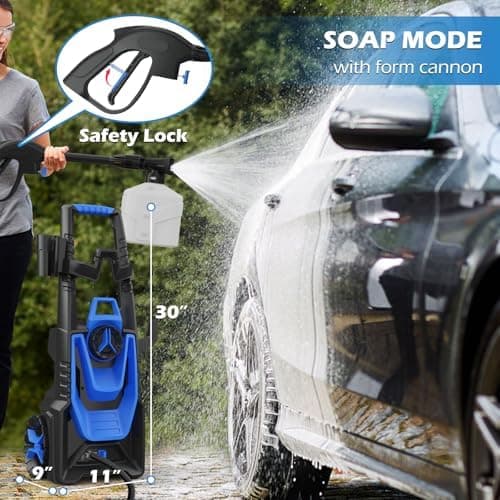 Pressure Washer -5000PSI Power Washer 500ML Foam Canno with Pressure Washers 4 Quick Connect Nozzles for Cars Patios Driveway thumbnail 6