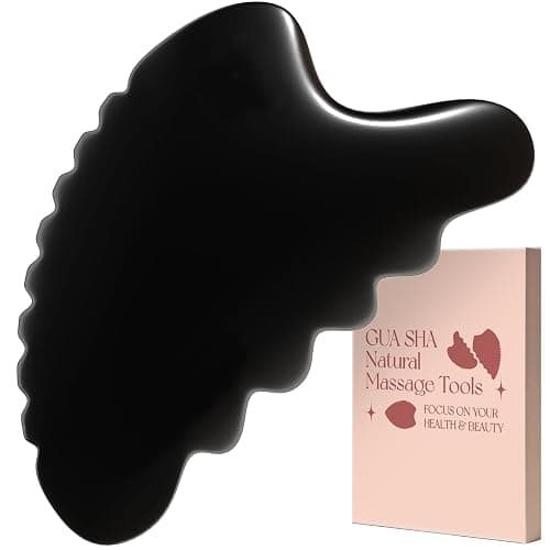 tophld Gua Sha Facial Tools, Natural Bian Stone Gua Sha Jade Massage Tool, Body Gua Sha Stone with Comb, Large GuaSha Set for Traditional Acupuncture Therapy(Wave-Edge) - Image 1