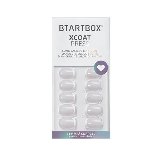 BTArtbox Press On Nails - White French Tip Press on Nails Square, Glue On Nails for Wedding Gift, Supremely Fit & Natural Stick On Nails in 15 Sizes - 30 Fake Nails Kit, Classic French thumbnail 3