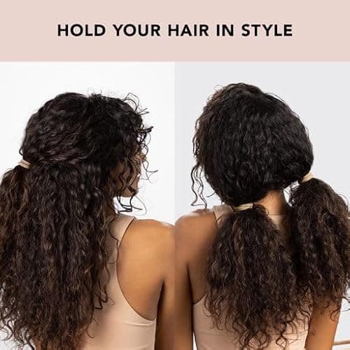 Kitsch Hair Ties No Damage - Strong, Stretchy Hair Bands | Soft Nylon with Glitter Ponytail Holders, Snag-Free Rubber Bands, Perfect for Updos & Braids | Ideal Gifts for Women - Neutral, 12pcs thumbnail 4