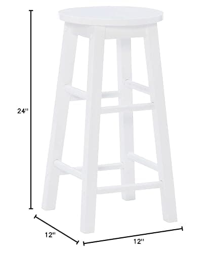 Zeke White 24" Counter Stool with Round Seat by Linon thumbnail 17