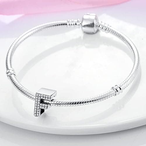 💙 MULA 925 Sterling Silver Charms for Bracelets and Necklaces A-Z Alphabet Beads Dangle Pendants with 5A Cubic Zirconia Jewelry for Women thumbnail 2