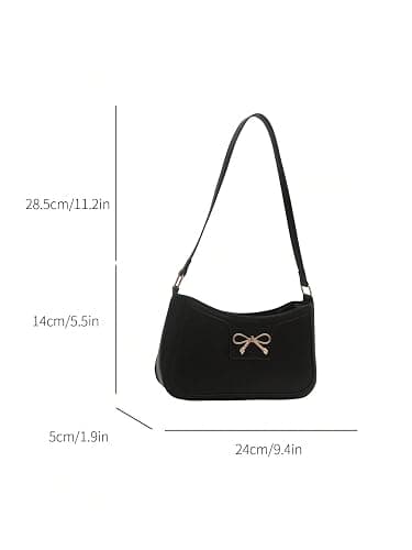 SweatyRocks Women's Bow Top Handle Clutch Purses PU Leather Underarm Shoulder Bags thumbnail 6