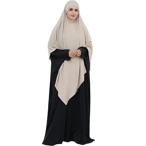 khalat Muslim Stretch Hijab Solid Color Full Cover Hijab for Women V-shaped Fashion Daily Prayer Hijab - Image 1