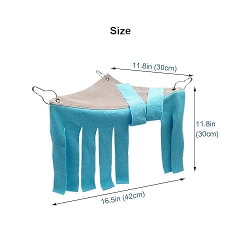 RIOUSSI Guinea Pig Hideout Hideaway Corner Fleece Toys Cage Accessories with Reversible Sides, Geo/Gray-Green+Blue, Pack of 2 thumbnail 5