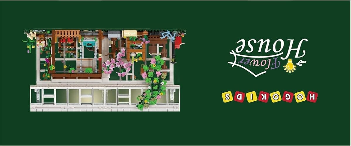 HOGOKIDS Flower House Building Set with LED Light - 1332 PCS Garden House Buiding Toy with Flowers Potted Plants Parrot Cat Animals Playset Greenhouse Model Xmas Gift for Adults Teens Girls Ages 8+ thumbnail 15