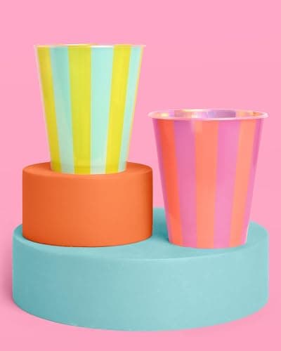 xo, Fetti Pink + Green Pool Party Plastic Cups | 16 pcs 12 oz | Summer Drinkware, Colorful Decorations, Bachelorette Party Drinks, Birthday Supplies thumbnail 8