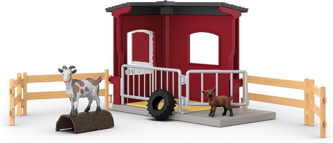 Schleich Farm World – 31PC Goat Stable Playset with 2 Goat Figures and Accessories – Farm Animal Toys for Boys and Girls – Pretend Play Barn Toy for Imaginative Play - Toddlers, Kids Ages 3+ | 42726 thumbnail 7