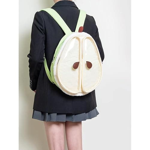 VVRPWASSLY Cute Pear Shape Ita Bag Anime Cosplay Daypack Large Capacity Kawaii Backpack for Women (Green, Large) thumbnail 3