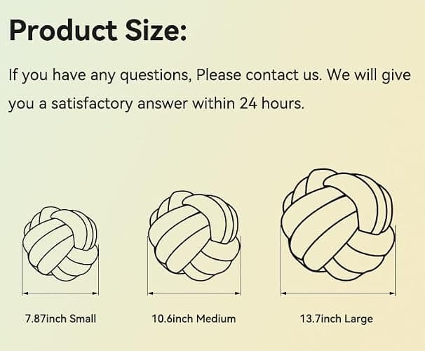 Knot Pillow, Handmade Decorative Throw, Soft Round Knotted Cushion for Couch & Bedroom, Charming Home Decor, Braided for Living Room(Blue-A,20cm) thumbnail 3