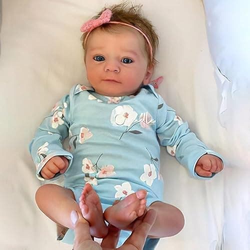 SCOM Lifelike Reborn Baby Dolls Girl - Felicia, 17-Inch Realistic-Newborn Baby Dolls with Weighted Soft Cloth Body, Real Life Cute Reborn Dolls with Gift Box for Kids Age 3+ thumbnail 3
