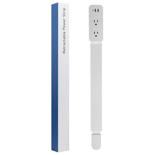 Electrical Outlet Extender Stick - Features USB-A, USB-C and 2 AC Outlets, Extends 22"-34", Rotates 180° Access Hard-to-Reach Outlets, Wall Plug Power Socket Expander Nightstands, Sofa, Desks and More - Image 1