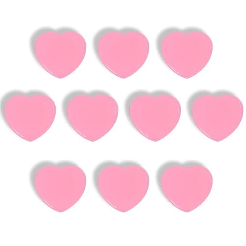 DUJEQM 10PCS Fridge Magnets - Pink Heart Strong Magnets, Heavy Duty Small Mini Cute Refrigerator Magnets for Whiteboard, Locker, Kitchen, Office, School, Crafts, Classroom - Funny Dry Erase Magnet - Image 1