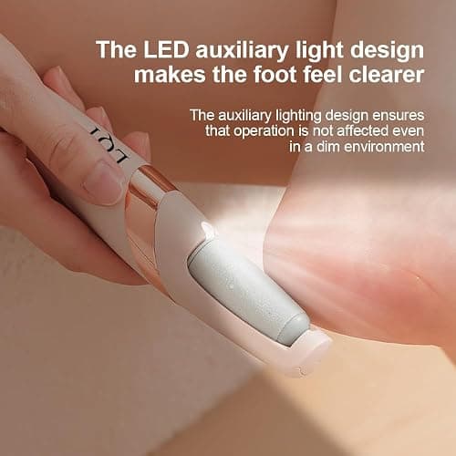 LQT® Electric Foot File – Rechargeable Callus Remover for Hard, Cracked Skin – at-Home Pedicure Kit for Smooth Feet (Men & Women) (Pink) thumbnail 4